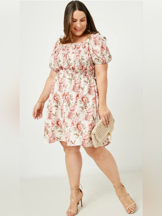 Hayden Los Angeles Dresses & Skirts - Hayden Los Angeles Boutique Floral Puff Sleeve Smocked Mini Dress – Size L